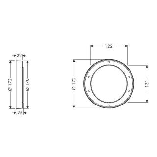 Удлинитель наружной части Hansgrohe 13596000 хром